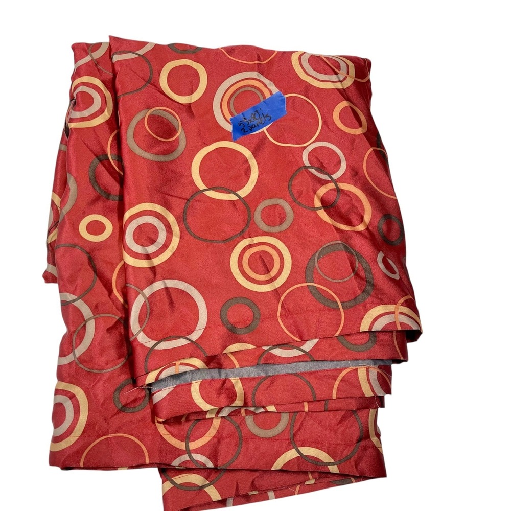 2‎ Panels 55x80 Red Curtain Panels Geometric Circles Mid Century Modern Retro